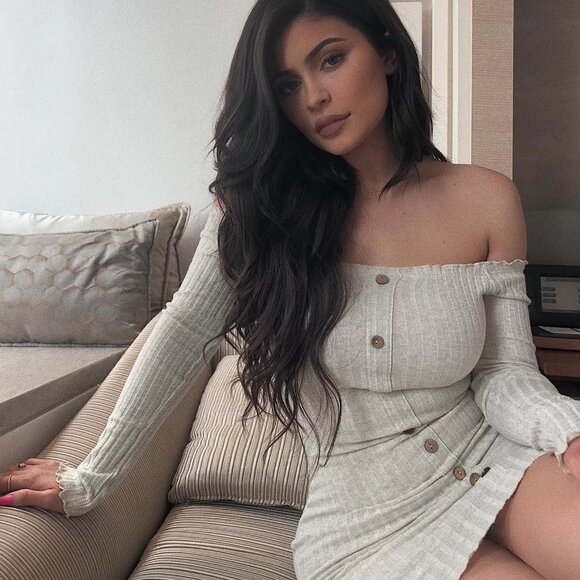 NWOT Fashion Nova Ribbed Off Shoulder Kylie Jenner Dress - Picture 1 of 2